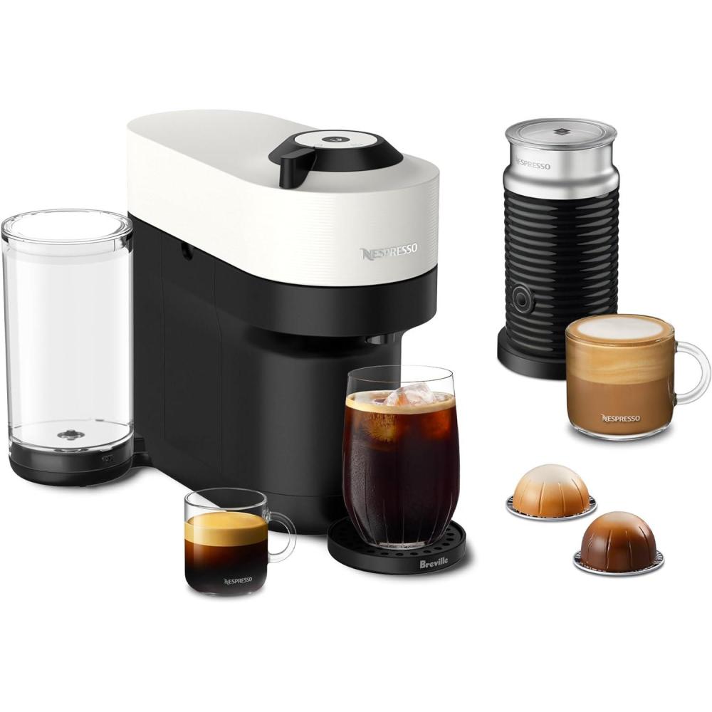 imageNespresso Vertuo Pop Coffee and Espresso Maker by Breville Samra Origins by The Weeknd Vertuo Metad Green Machine and Nespresso Aeroccino3 milk frotherWhite