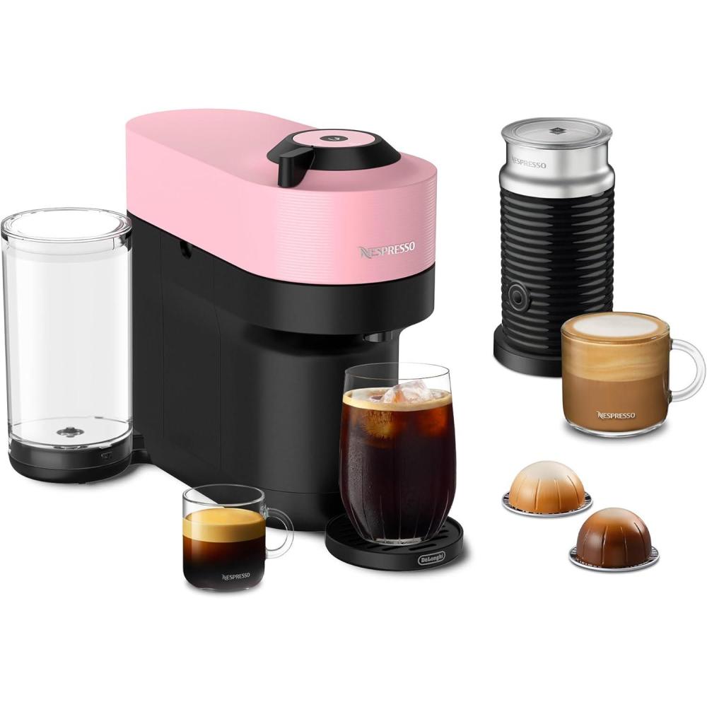 imageNespresso Vertuo Pop Coffee and Espresso Maker by DeLonghi Samra Origins by The Weeknd Vertuo Buna YellowCandy Pink