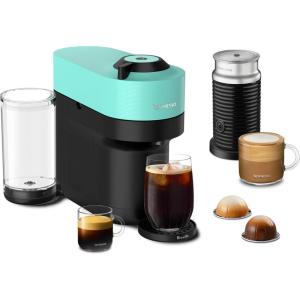 imageNespresso Vertuo Pop Coffee and Espresso Maker by Breville Samra Origins by The Weeknd Vertuo Metad Green Machine and Nespresso Aeroccino3 milk frotherAqua Mint