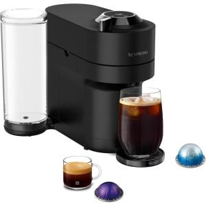 imageNespresso Vertuo Pop Deluxe by DeLonghi with Aeroccino SilverBlack Matte Chrome