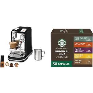 imageNespresso Creatista Pro Espresso Machine by Breville Black Truffle  Starbucks Capsules Original Line