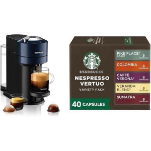 imageNespresso Vertuo Next Coffee and Espresso Maker by Breville Navy  Starbucks Capsules Vertuo Line