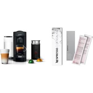 imageDeLonghi Nespresso Vertuo Plus Deluxe Coffee and Espresso Maker Matte Black with Aeroccino Milk Frother  Nespresso Descaling Kit