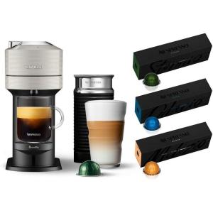 imageNespresso Vertuo Next Coffee and Espresso Machine with Aeroccino NEW by Breville Light Grey and Espresso Maker Capsules VertuoLine Medium and Dark Roast Coffee 30 Count Coffee Pods