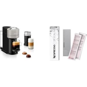 imageNespresso Vertuo Next Coffee and Espresso Maker by Breville with Aeroccino Milk Frother Light Grey Descaling Kit