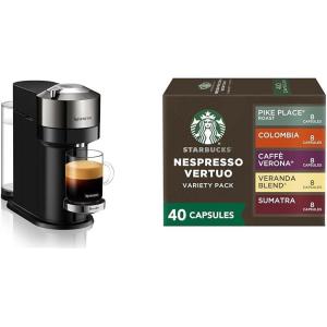 imageNespresso Vertuo Next Deluxe Coffee and Espresso Maker by Breville Dark Chrome  Starbucks Capsules Vertuo Line