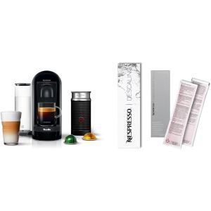 imageNespresso Vertuo Plus Coffee and Espresso Maker by Breville Ink Black with Aeroccino Milk Frother Descaling Kit