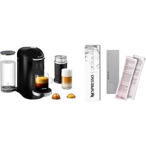 imageNespresso Vertuo Plus Deluxe Coffee and Espresso Maker by Breville Piano Black with Aeroccino Milk Frother Descaling Kit