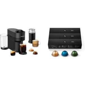 imageNespresso Vertuo Pop Coffee and Espresso Machine by DeLonghi with Aeroccino Milk Frother Liquorice Black Capsules Vertuo Line