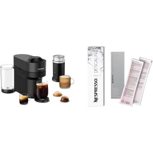 imageNespresso Vertuo Pop Coffee and Espresso Machine by DeLonghi with Aeroccino Milk Frother Liquorice Black Descaling Kit