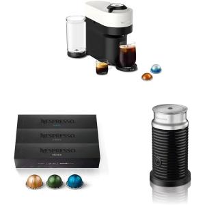 imageNespresso Vertuo Pop Coffee and Espresso Maker by Breville Coconut White with Milk Frother Capsules Vertuo Line