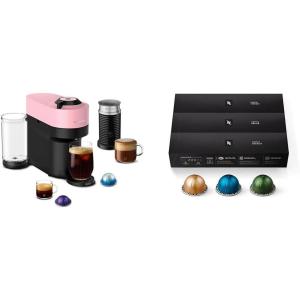 imageNespresso Vertuo Pop Coffee and Espresso Maker by DeLonghi with Milk Frother Candy Pink and Capsules