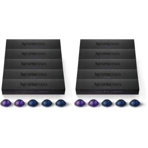 imageNespresso Capsules Vertuo EspressoVariety Pack Medium and Dark Roast Espresso 50CountEspressoPods Brews 135oz Pack of 2Diavolitto and Altissio Variety Pack