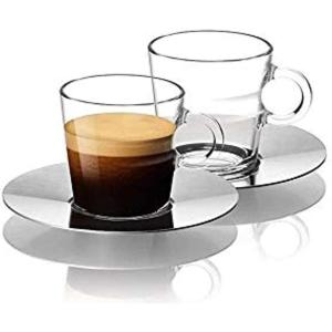 imageNespresso Set Glass Collection Espresso Cups amp SaucersA amp P Cahen DesignNew