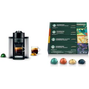 imageNespresso Vertuo Coffee and Espresso Maker by DeLonghi Piano Black  Starbucks Capsules