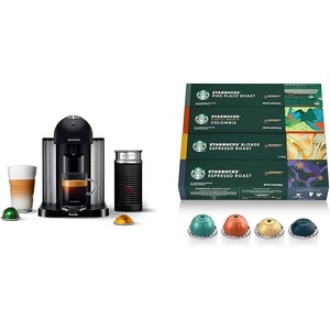 image:imageNespresso Vertuo Coffee and Espresso Maker by Breville Matte Black with Aeroccino Milk Frother  Starbucks Capsules