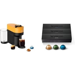 image:imageNespresso Vertuo Pop Coffee and Espresso Maker by DeLonghi Mango with Aeroccino Milk Frother and Vertuo Line CapsulesMango Yellow