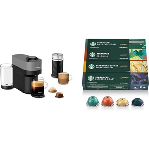 image:imageNespresso Vertuo Pop Deluxe Coffee and Espresso Maker by Breville with Milk Frother Dark Grey  Starbucks Capsules