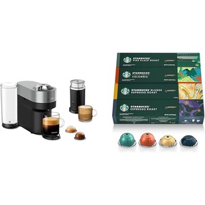image:imageNespresso Vertuo Pop Deluxe Coffee and Espresso Maker by Breville with Milk Frother Titan  Starbucks Capsules