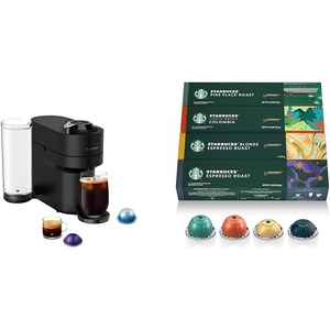 image:imageNespresso Vertuo Pop Limited Edition Coffee and Espresso Maker by DeLonghi Black Matte with Dark Chrome  Starbucks Capsules