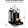 image:imageNespresso Vertuo Coffee and Espresso Maker by Breville Chrome with Aeroccino Milk Frother Descaling Kit